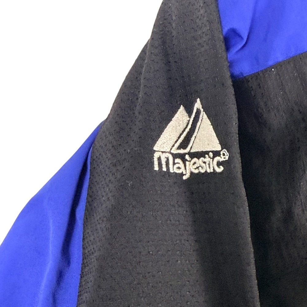 Vintage Majestic New York Mets MLB Jacket Mens L Black Dugout 1/4 Zip Baseball - Picture 9 of 16
